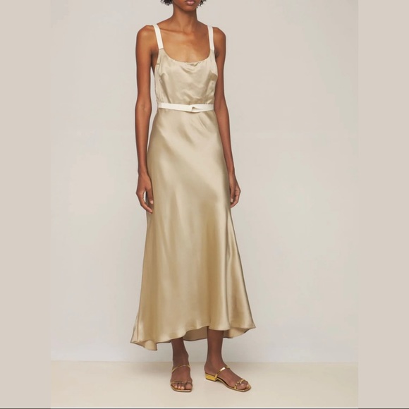 Intermix - BROCK COLLECTION - SATIN SLEEVELESS MIDI DRESS